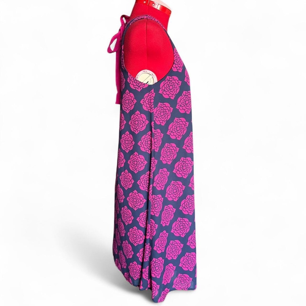 Hatley pink and navy floral shift dress with bow tie detail in back size XS - Picture 3 of 7